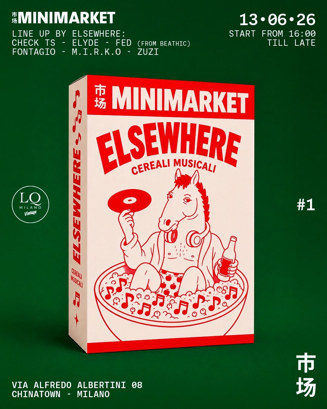 Locandina Elsewhere Cereali Musicali #1 al Minimarket, 13 giugno 2026